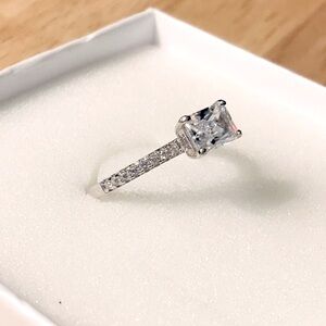 Sterling Silver 1ct White Sapphire Ring
